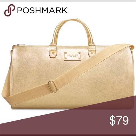 michael kors gold overnight bag|Michael Kors duffle bag outlet.